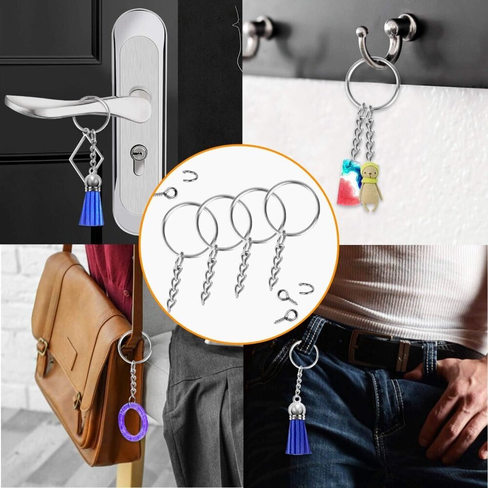 Keychain Rings for Crafts, 360Pcs Keychains for Resin Include Key Rings with Cha - Picture 8 of 8